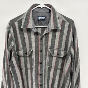 Vintage Fieldmaster Shirt Wool Blend Flannel Button Pockets Barn Chore Men XL